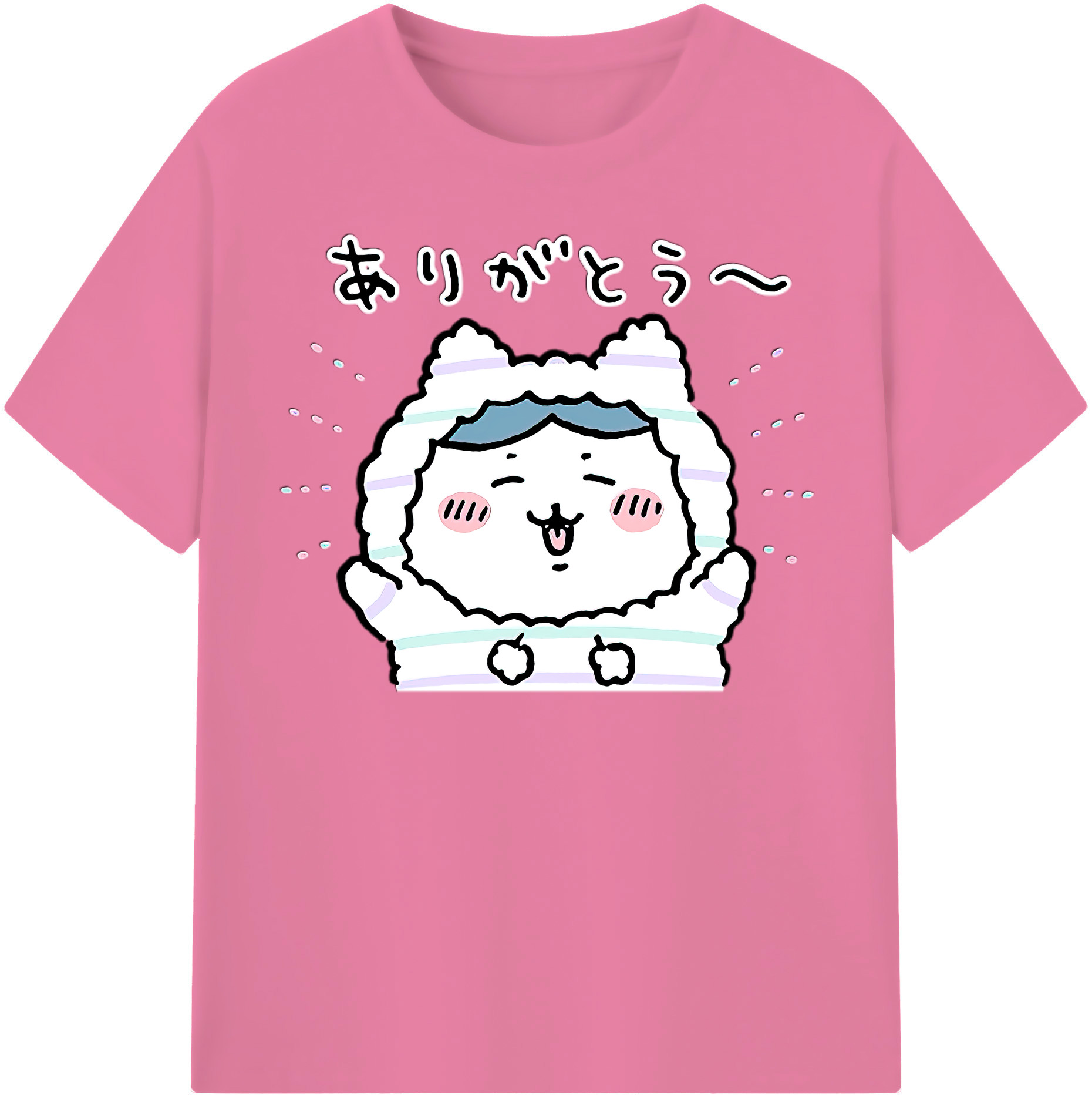 （画像用） ちいかわ ハチワレ Chii-kawa hachiware 綿100％半袖Tシャツ（フロントプリント）
